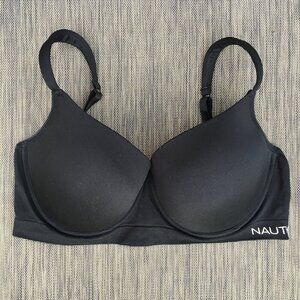 Nautica Intimates Tshirt Bra Size 42D Black Padded Underwire Adjustable